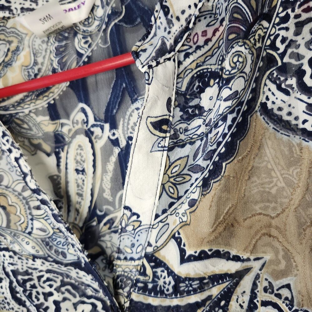 Allison Daley Sheer Paisley Blouse Womens 24W Long Sleeve Button Up Top - Picture 5 of 13